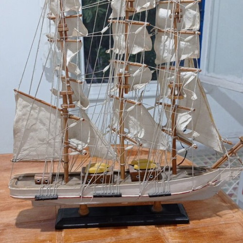 Handmade wooden ship model, 0.50m height