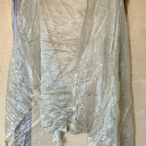 Monsoon evening set long satin backless dress with shawl like new brown