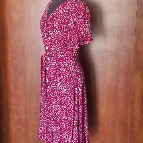 Vintage pink floral midi dress Kardex like new