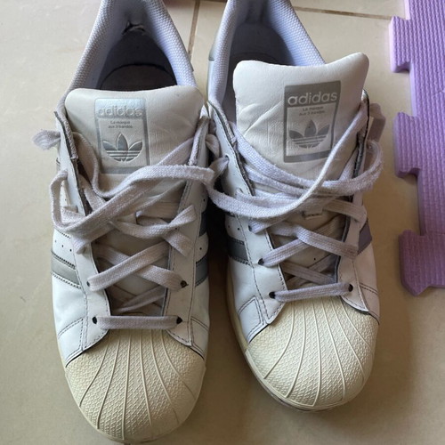 Adidas sneakers used, size 40, white and silver