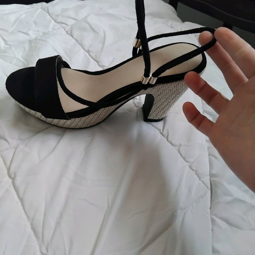 Women Heels New Black Sandals Size 36