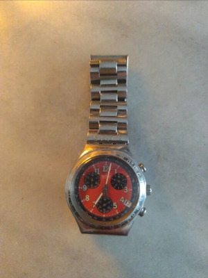 Swatch Irony Chrono Secret Agent Red watch, water resistant, 40 mm