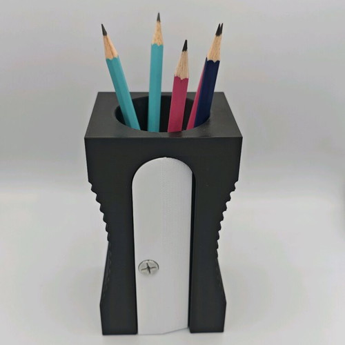 Pencil holder shaped like a sharpener new from esun pla+ 3d printed material