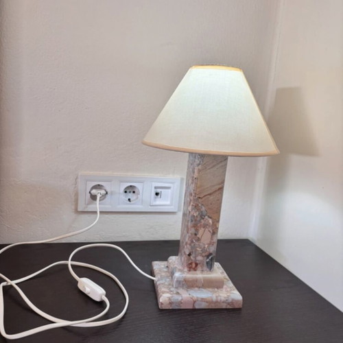 Marble bedroom table lamp, 37cm height