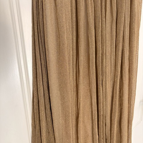 Rare maxi gold dress new, lined, deep neckline