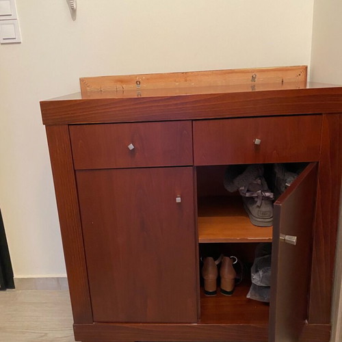 Shoe rack used, genuine wood with mirror