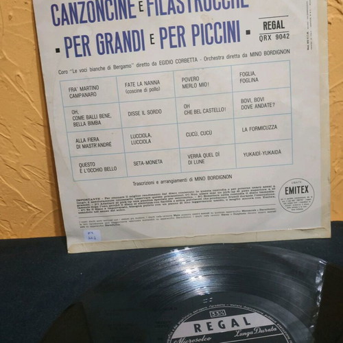 Canzoncine e Filastrocche 33 RPM vinyl record like new