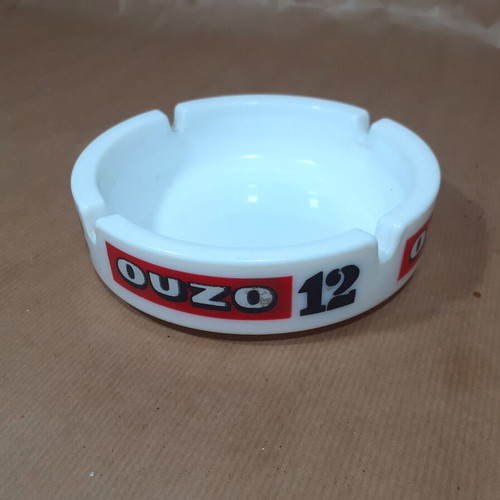 Ouzo 12 ashtray used, white