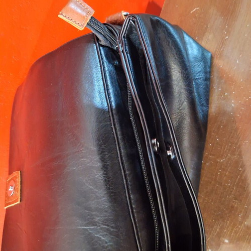 Black crossbody bag new, faux leather, 28 cm base length