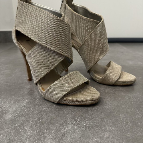 Zara silver sandals size 37 used, excellent condition