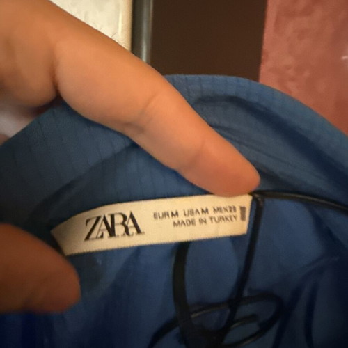 Zara μπλε πουκάμισο με ζώνη, μέγεθος Medium