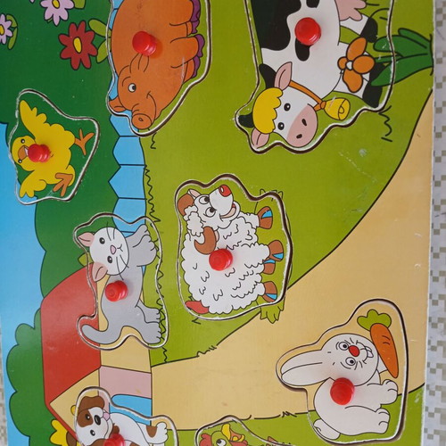 Wooden farm animal puzzle used
