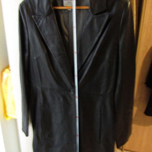 Leather coat MNG-Mango black large size like new