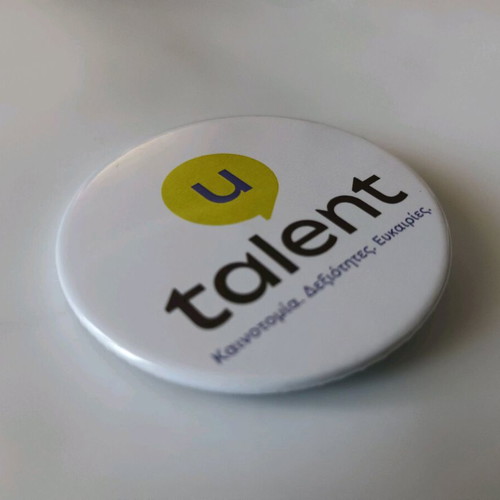 U-Talent pin new, white and multicolor