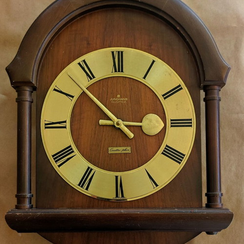 Vintage Junghans Quartz Wooden Wall Clock used
