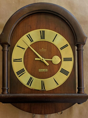 Vintage Junghans Quartz Wooden Wall Clock used