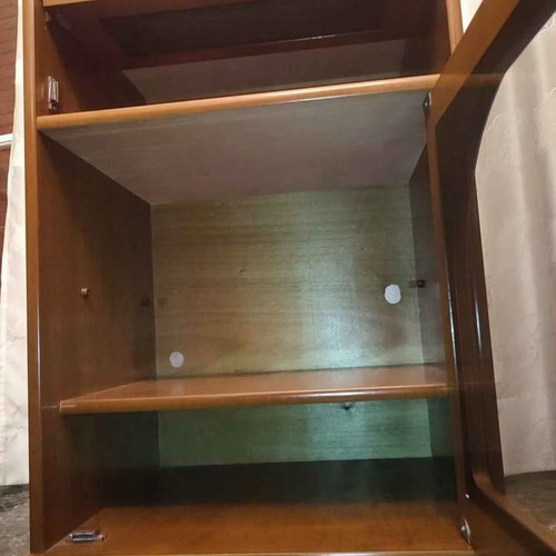 Vintage TV and Hi-Fi cabinet with 360° rotating base, walnut, like new