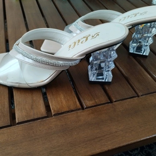 Sandals new with transparent heel size 36
