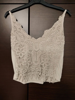 Evening top beige like new with adjustable straps