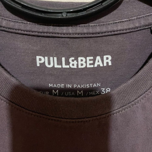 Pull&Bear T Shirt Medium New Dark Gray With Brown Print