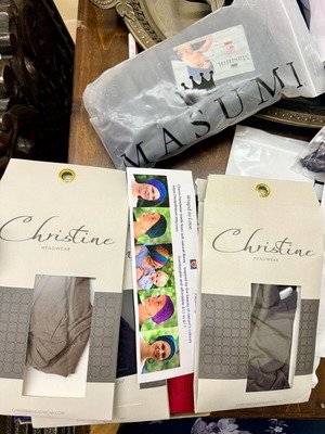 Christine και Masumi headwear σαν καινούργια, chemo caps και turbans