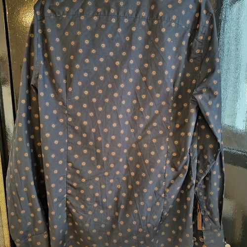 Tailor fit shirt used, size L, blue and brown