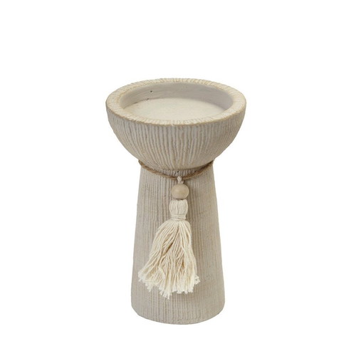 Concrete white candlestick 12x12x20cm new