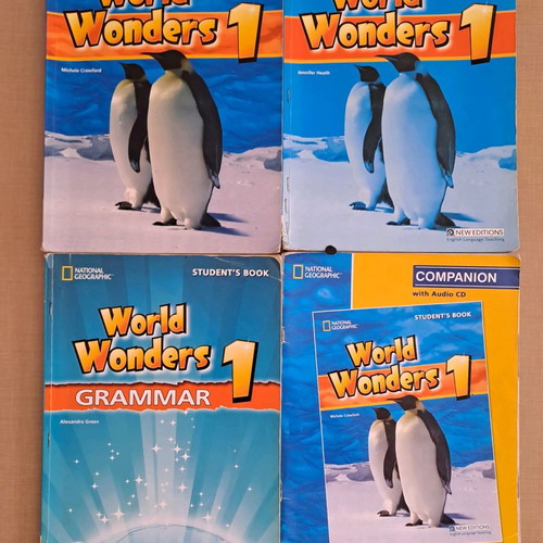 World Wonders 1 books used, set with Student's book, Workbook, Companion, Grammar