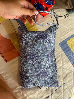 A To Z Greek handheld bag used, blue