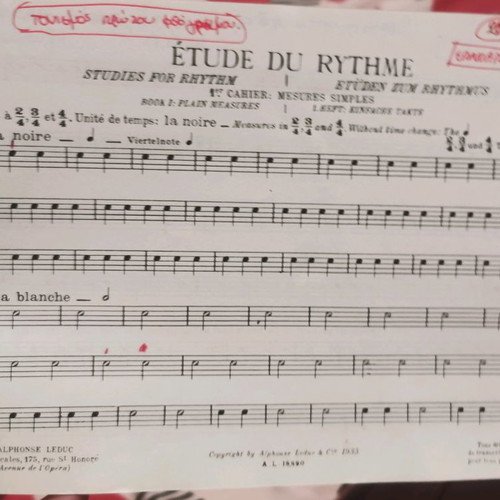 Etude du Rythme piano rhythm dictation book used