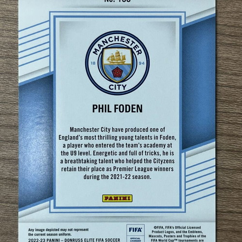 Panini Donruss Elite FIFA Soccer Phil Foden Red Card 2022-23 Like New