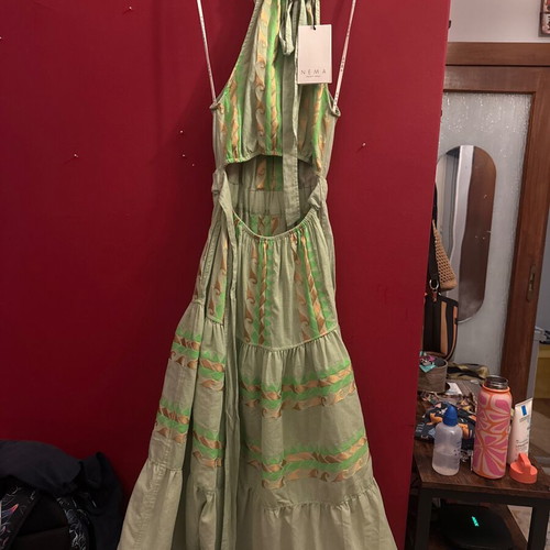 Nema Resort Wear dress new, mint color with gold details