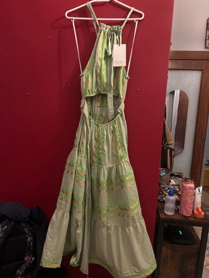 Nema Resort Wear dress new, mint color with gold details