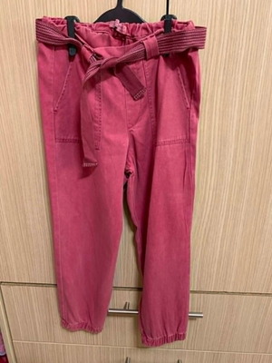 Zara Girls' Fuchsia Paperbag Jogger Pants size 140 like new