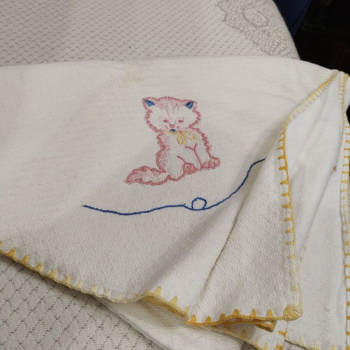 Vintage baby blanket used