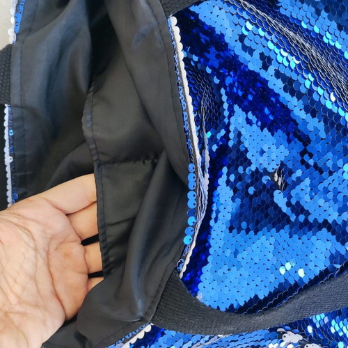 Blue sequin shoulder bag new