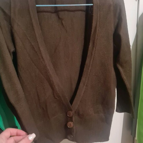 Wool cardigan S brown like new
