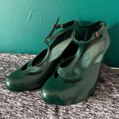 Vivienne Westwood Anglomania+Melissa shoes used, size 38, green