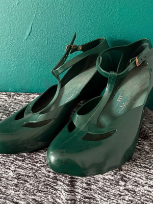 Vivienne Westwood Anglomania+Melissa shoes used, size 38, green