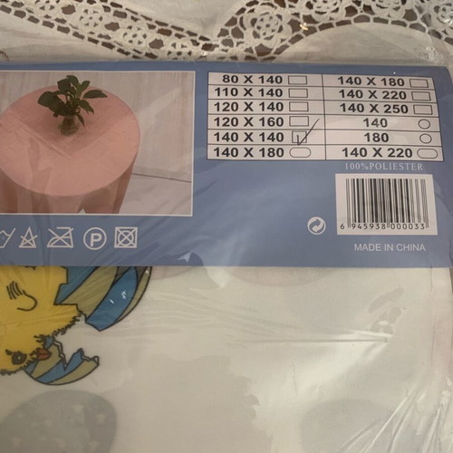 Easter tablecloth round new, polyester 1.40x1.40 m