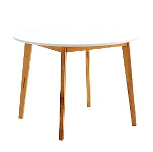 Τραπέζι τραπεζαρίας JEGIND Ø105 λευκό/φυσικό