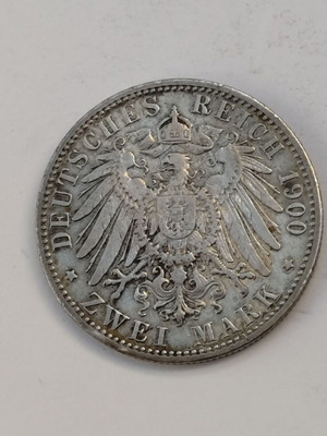 German silver 2 mark coin 1900