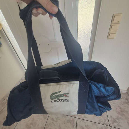 Lacoste large shoulder bag, dark teal, used with minor flaws