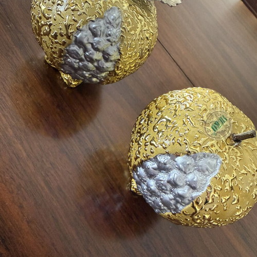 Golden pomegranates decorative home ornaments like new, good luck charm