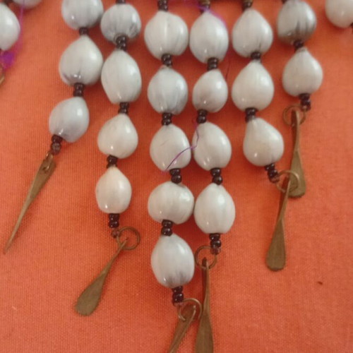 African Waterfall Necklace with Imfibinga Seeds and 925 Silver Clasp new