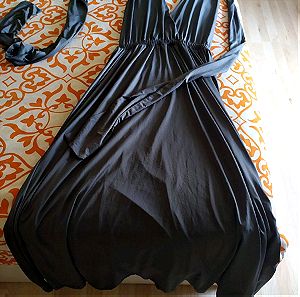 πολυμορφικό μακρύ φόρεμα γκρι