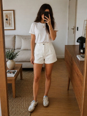 White Zara shorts size M like new