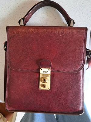 Leather men's bag Bally used, brown