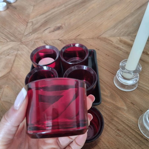 Set of candlesticks and tealight holders used, ceramic base 16×16cm