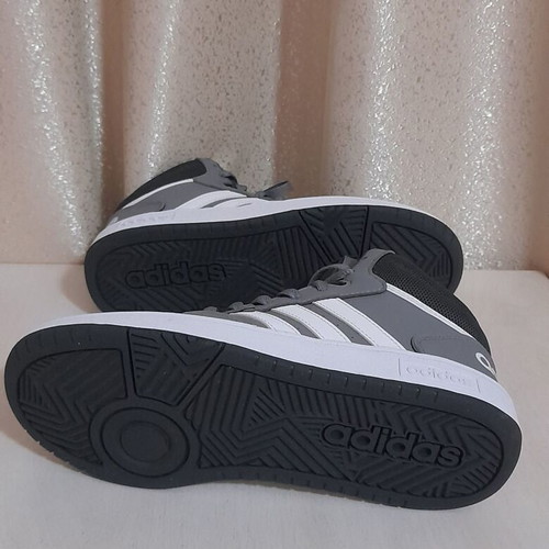 Adidas Hoops 3.0 Mid K athletic boots new, grey with white stripes